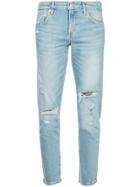 Agolde Isabel Distressed Cropped Jeans - Blue