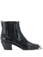 Ash Floyd Snake-pattern Ankle Boots - Black