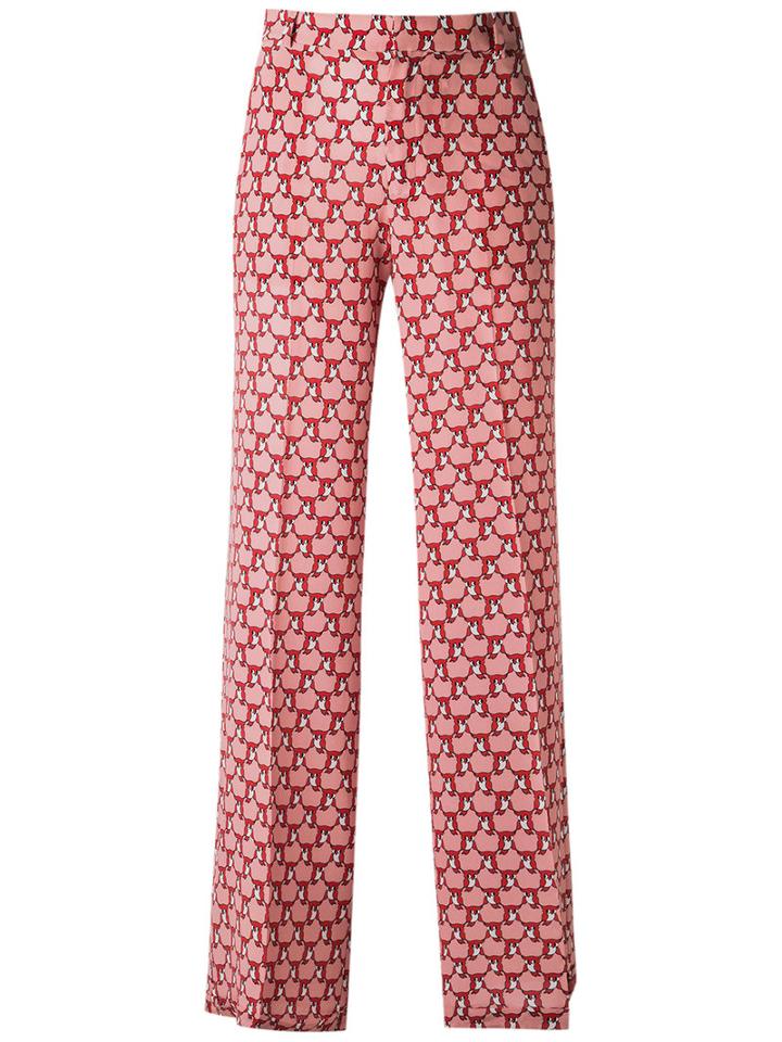 Reinaldo Lourenço - Printed Trousers - Women - Silk - 36, Orange, Silk