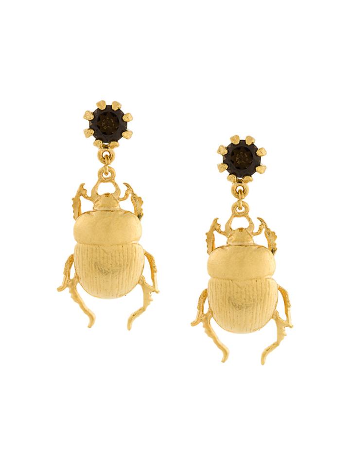 Alex Monroe Beetle Earrings - Metallic
