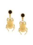 Alex Monroe Beetle Earrings - Metallic