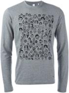 Aspesi Graphic Print T-shirt, Men's, Size: Medium, Grey, Cotton/polyester