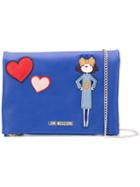Love Moschino - Heart Shoulder Bag - Women - Polyurethane - One Size, Blue, Polyurethane