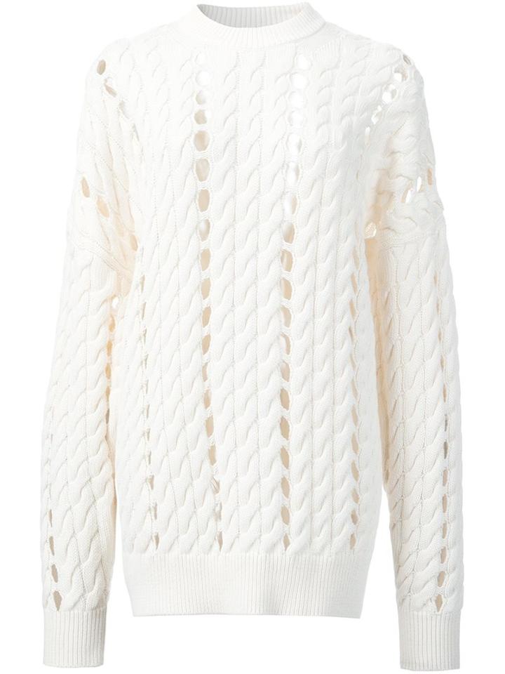 Alexander Wang Open Knit Jumper, Women's, Size: Small, White, Cotton