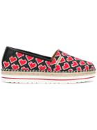 Love Moschino Pixel Heart Print Espadrilles - Black