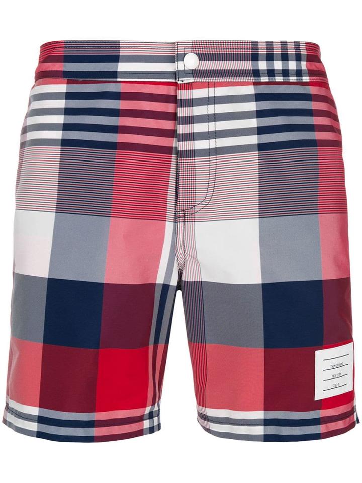 Thom Browne 4-bar Fun-mix Check Swim Short - Multicolour