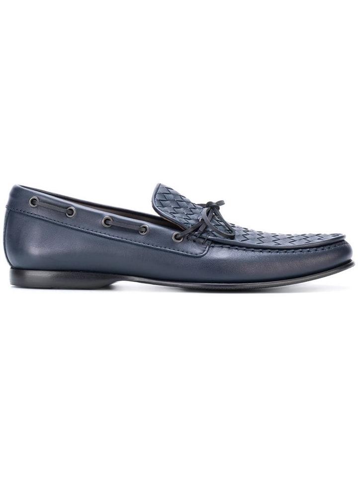 Bottega Veneta Dark Navy Intrecciato Calf Wave Driver - Blue
