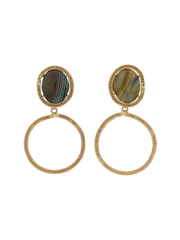 Rosantica Gold-tone And Green Scarabeo Clip Earrings - Metallic