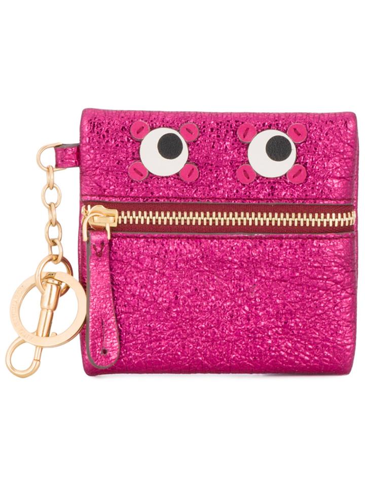 Anya Hindmarch Metallic Pink Leather Circulus Eyes Coin Purse - Pink &