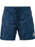 Moncler Logo Swim Shorts, Men's, Size: M, Blue, Polyamide/polyester