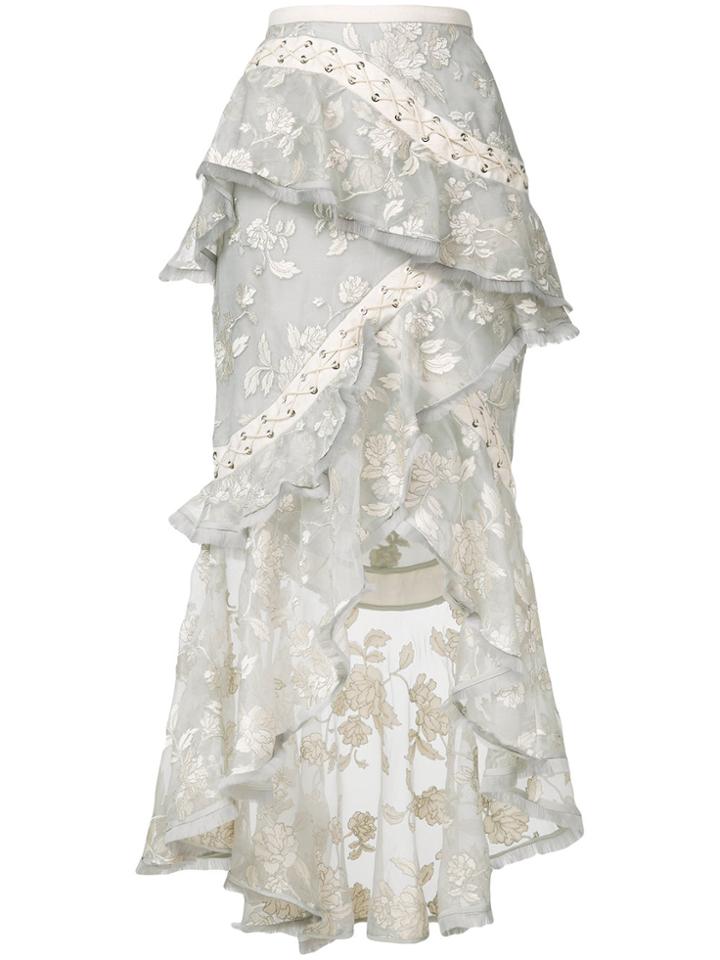 Zimmermann Floral Fitted Skirt - Nude & Neutrals