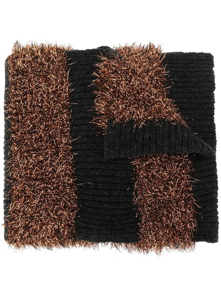 Faliero Sarti Shokkina Ribbed Knit Scarf - Black