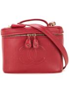 Chanel Vintage Cc Logo Two-way Cosmetic Tote - Red