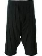 Individual Sentiments Pleated Shorts, Men's, Size: Ii, Black, Cotton
