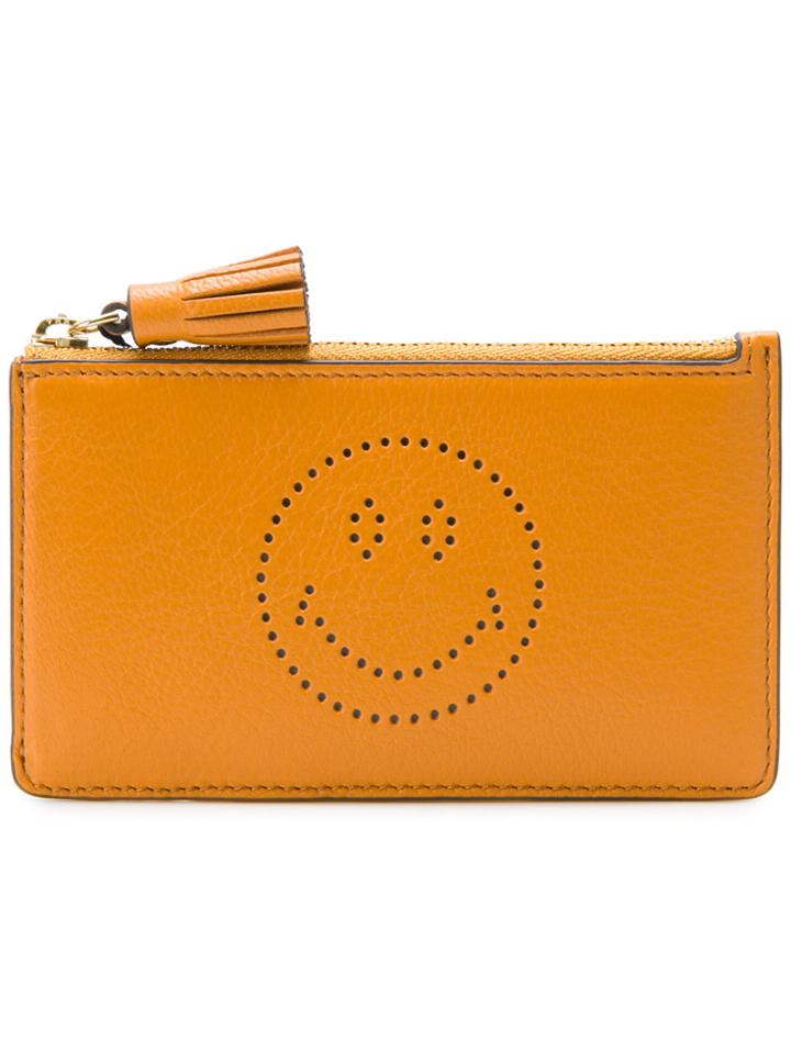 Anya Hindmarch Smiley Zipped Key Pouch - Brown