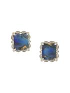 Dana Rebecca 14kt White Gold Boulder Opal And Diamond Stud Earrings -