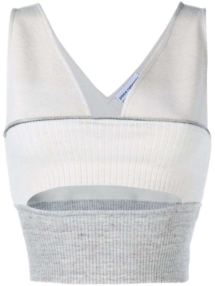 Paco Rabanne Cropped Ribbed Top, Women's, Size: Small, Nude/neutrals, Hemp/linen/flax/polyamide/spandex/elastane