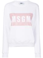 Msgm Logo Print Sweatshirt - White