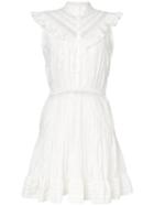 Zimmermann - High Buttoned Neck Dress - Women - Cotton/polyester - 0, White, Cotton/polyester