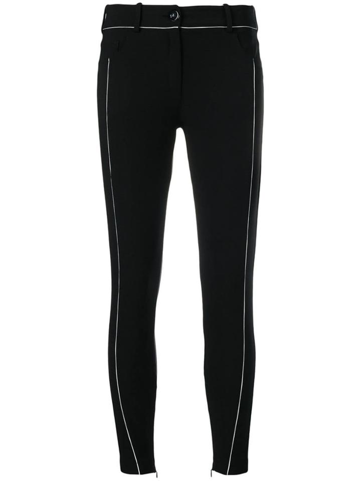 Elisabetta Franchi Contrast Piped Skinny Trousers - Black