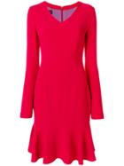 Talbot Runhof Fitted Peplum Dress - Red