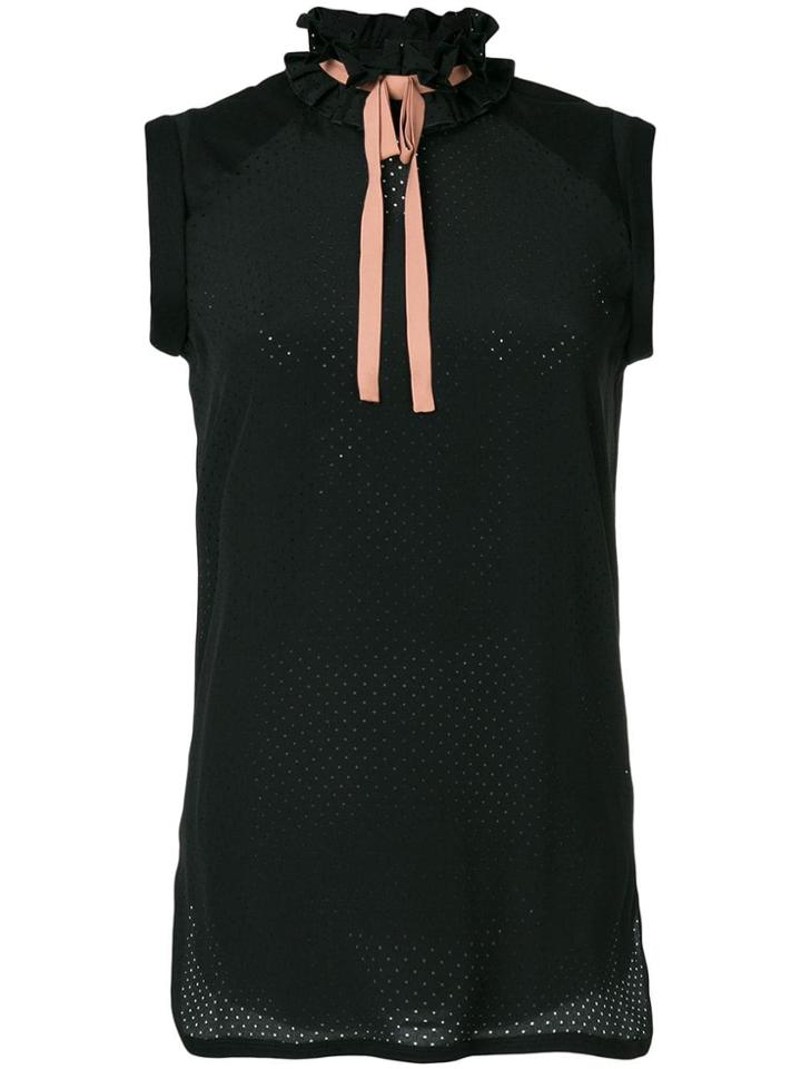 Nº21 Frill Trim Blouse - Black