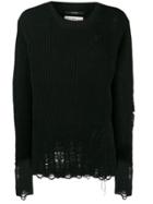 Song For The Mute Destroyed Loose Gauge Jumper - Black