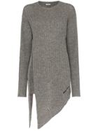 Miu Miu Asymmetric Wool Pullover - Grey
