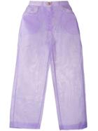 Nanushka Marfa High-rise Wide Leg Trousers - Purple