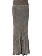 Rick Owens Pleated Back Skirt, Women's, Size: 40, Grey, Silk/cotton/viscose
