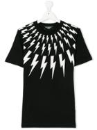 Neil Barrett Kids Lightning Print T-shirt - Black