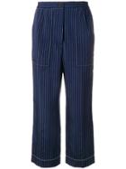 Sonia Rykiel Rive Gauche Striped Trousers - Blue