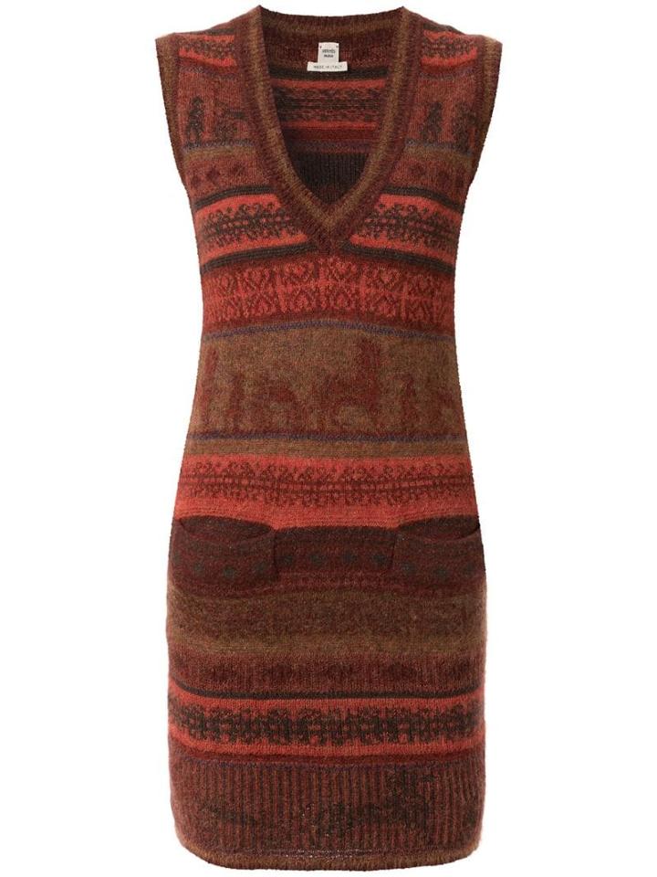 Hermès Pre-owned Sleeveless Knitted Dress - Brown