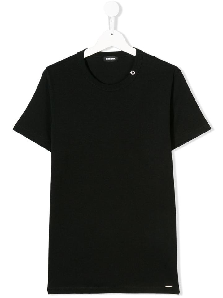 Diesel Kids Teen Tocle Embellished T-shirt - Black