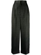 Fendi Wide High Waisted Trousers - Black
