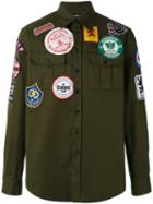 Dsquared2 Patched Military Shirt, Men's, Size: 48, Green, Cotton