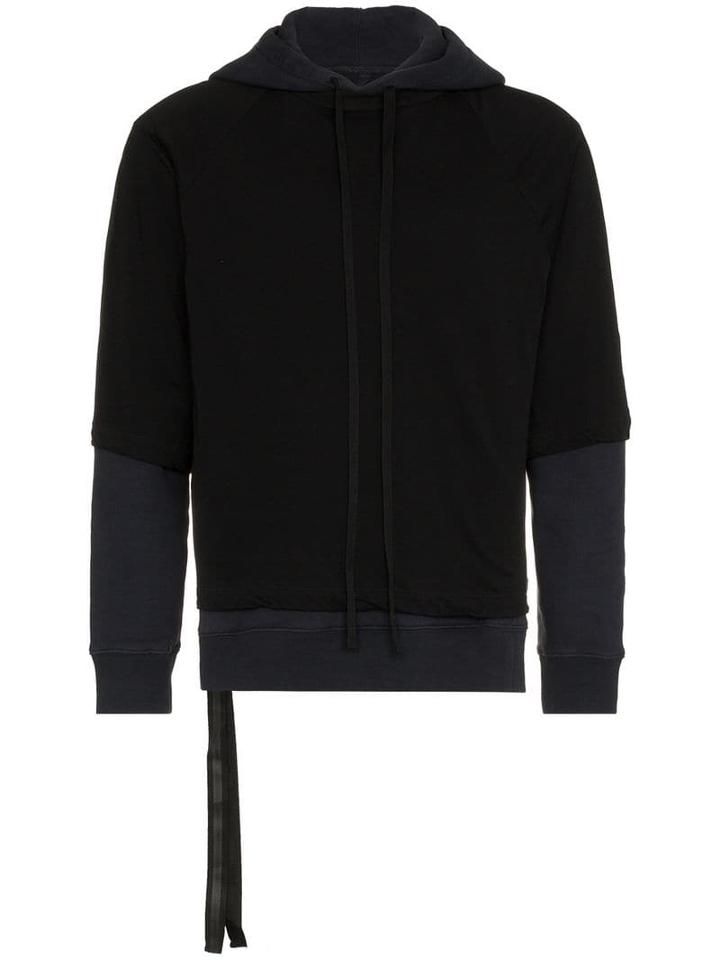 Unravel Project Layered Cotton Hoodie - Blue
