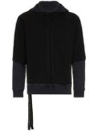 Unravel Project Layered Cotton Hoodie - Blue