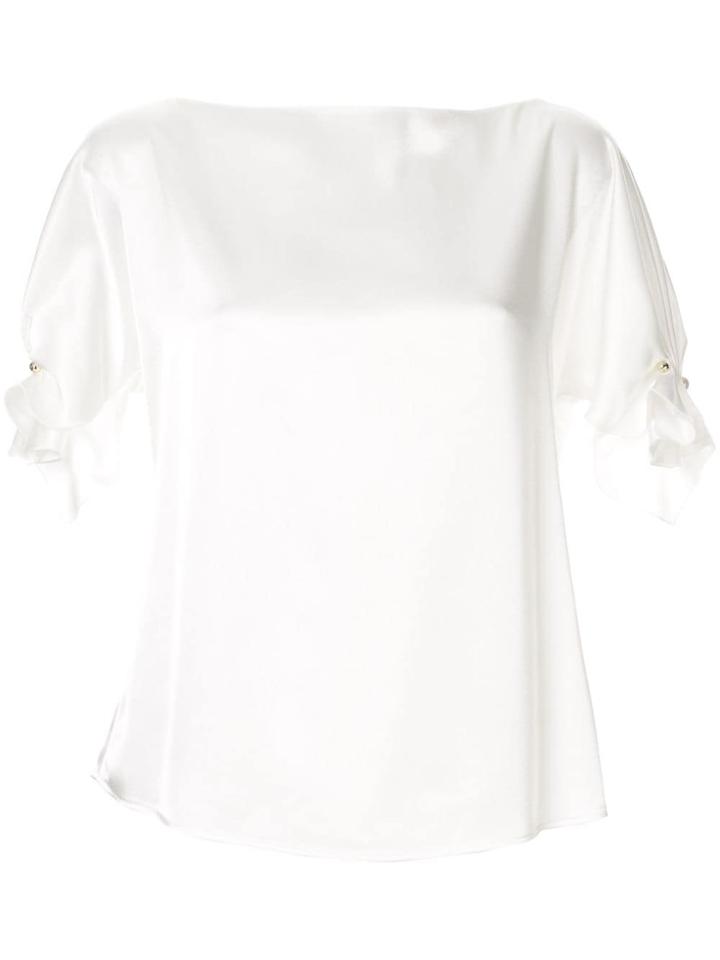 Comme Moi Clasp Sleeve Shirt - White