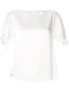 Comme Moi Clasp Sleeve Shirt - White