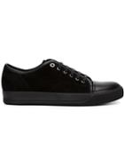 Lanvin Toe Cap Sneakers, Men's, Size: 9, Black, Calf Leather/leather/suede/rubber