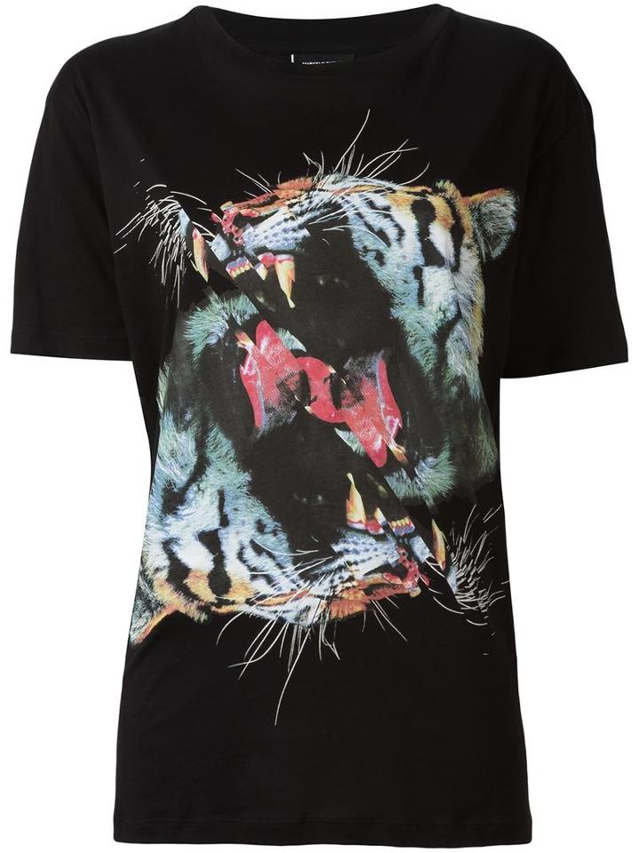 Marcelo Burlon County Of Milan Tiger Print T-shirt, Women's, Size: Large, Black, Cotton