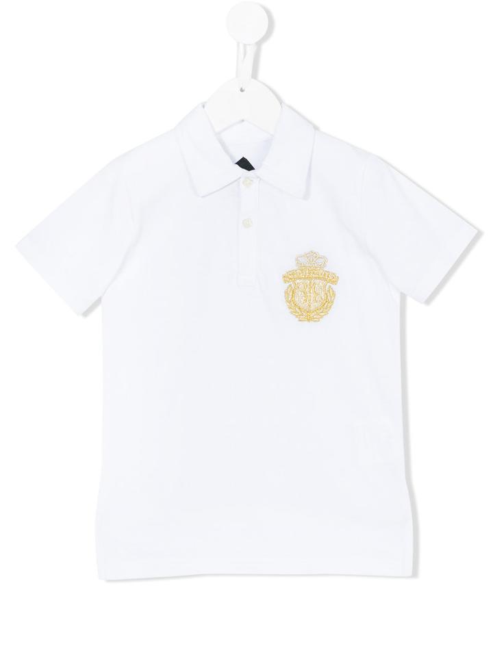 Billionaire Kids - Embroidered Polo Shirt - Kids - Cotton/spandex/elastane - 12 Yrs, White
