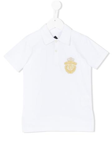 Billionaire Kids - Embroidered Polo Shirt - Kids - Cotton/spandex/elastane - 12 Yrs, White