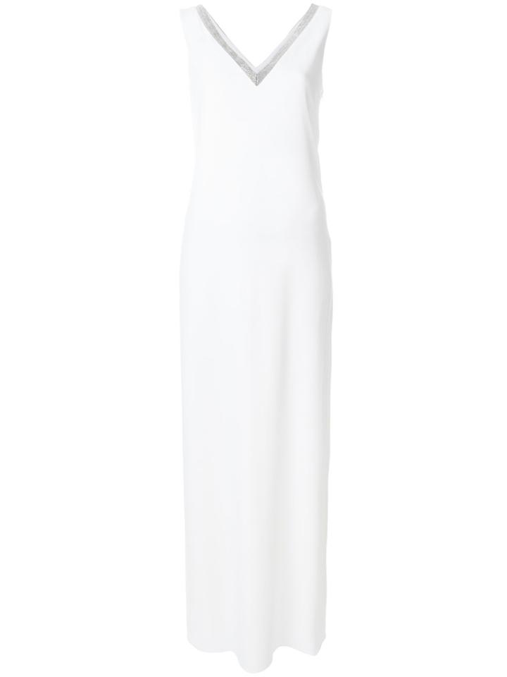 Fabiana Filippi V-neck Maxi Dress - White