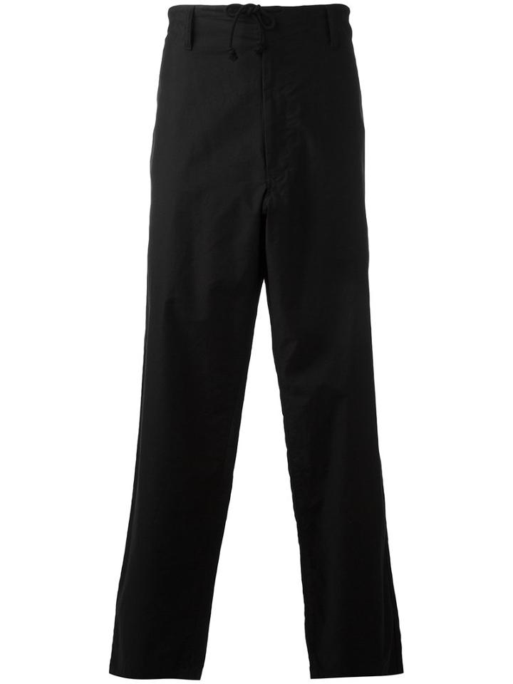 Yohji Yamamoto Drawstring Pants, Men's, Size: 1, Black, Cotton