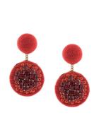 Rebecca De Ravenel Swarovski Drop Earrings - Red