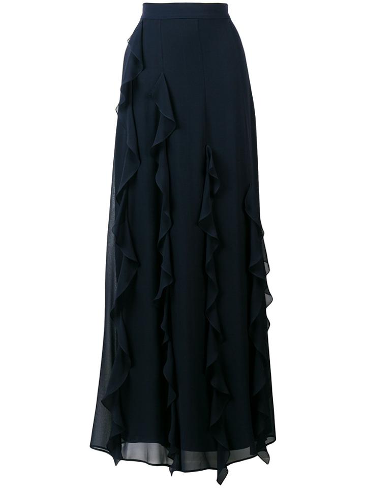 Max Mara Long Georgette Skirt - Blue