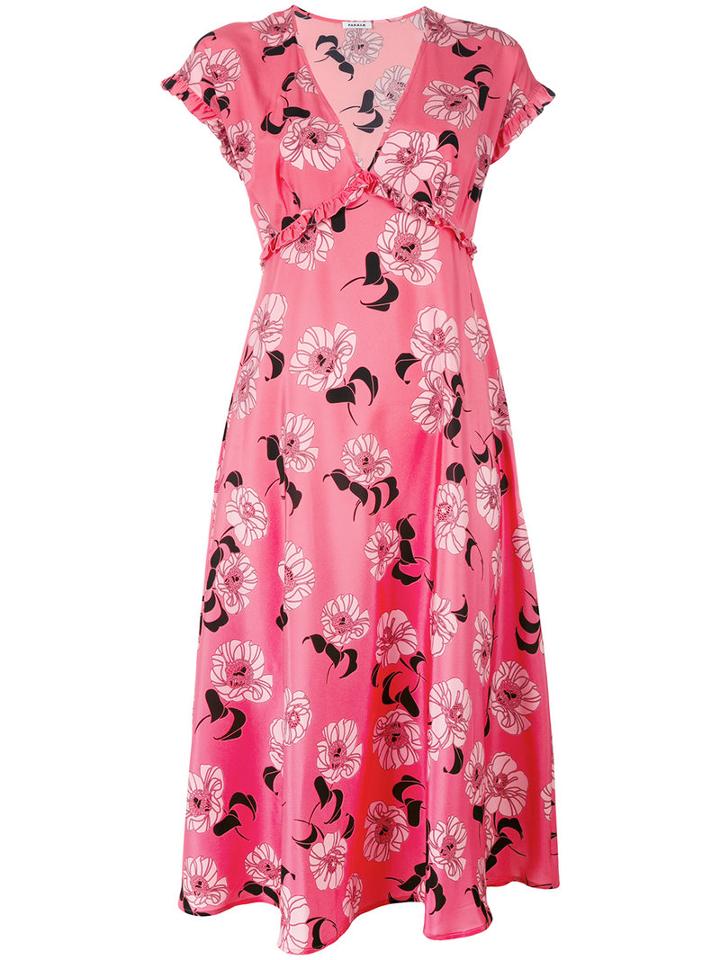 P.a.r.o.s.h. - Floral Print Dress - Women - Silk/spandex/elastane - Xs, Pink/purple, Silk/spandex/elastane