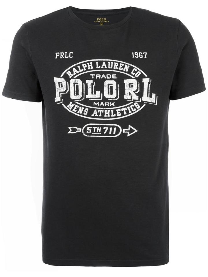 Polo Ralph Lauren Logo Print T-shirt, Men's, Size: Medium, Black, Cotton